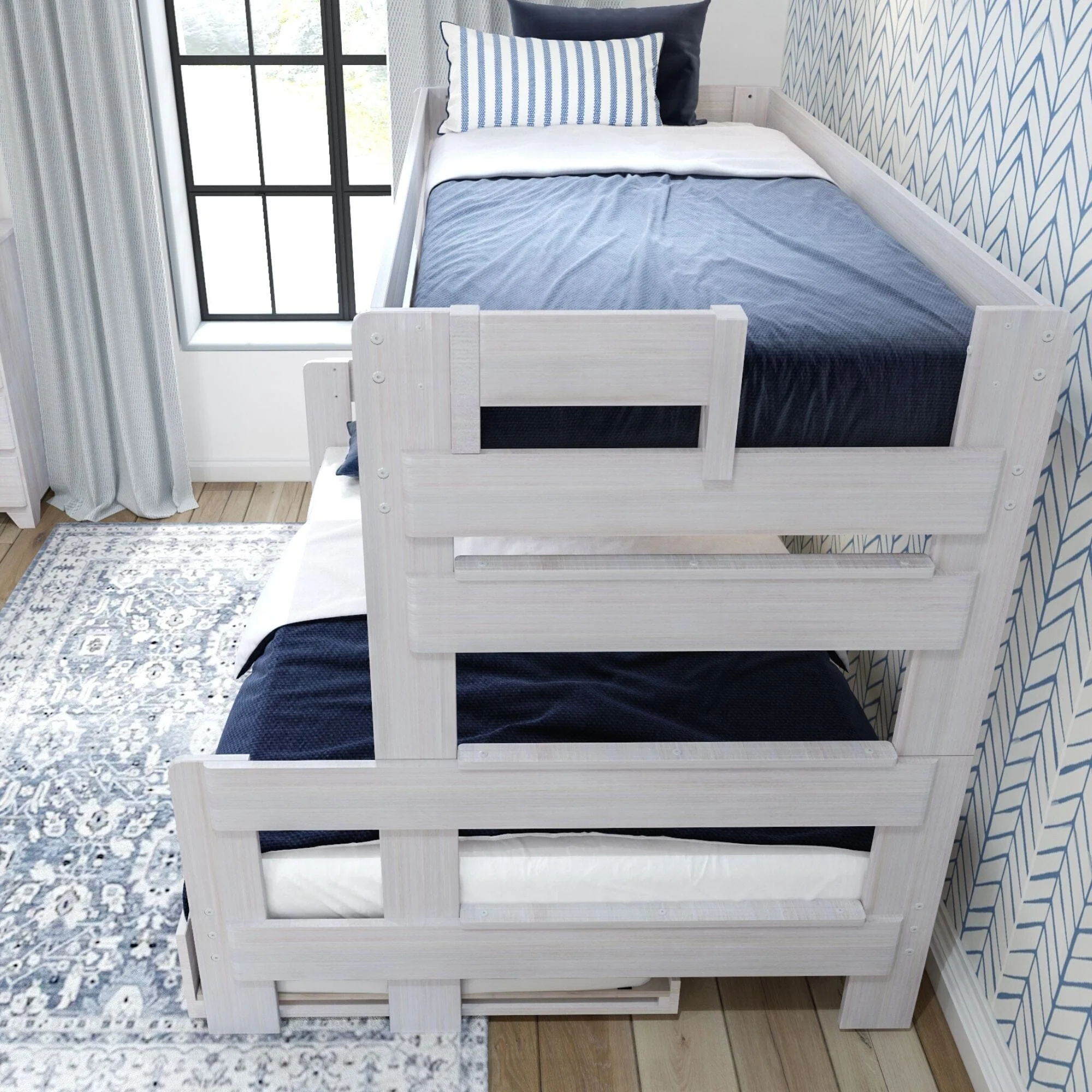 Rustic Twin over Full Bunk Bed + Trundle - Image 12