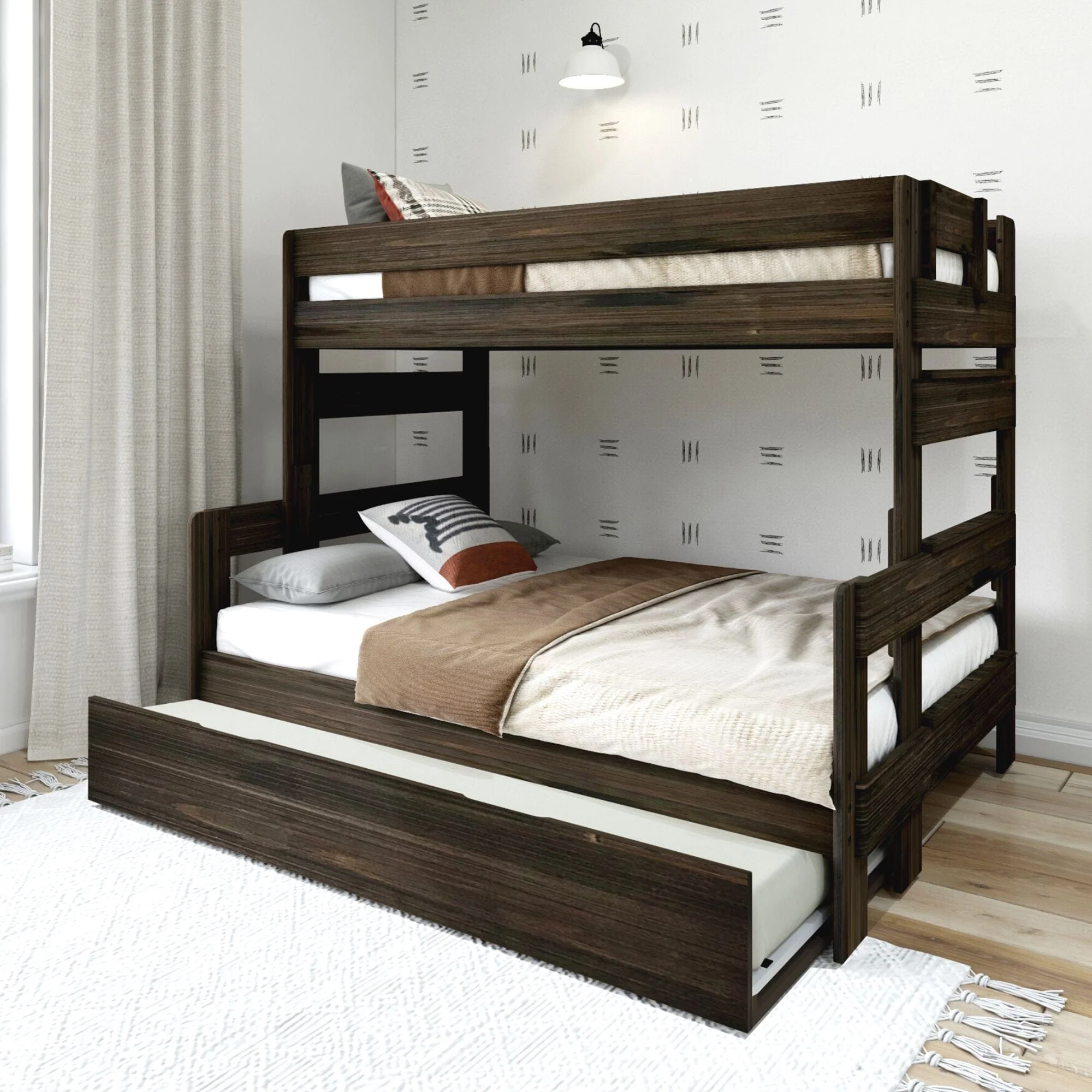 Rustic Twin over Full Bunk Bed + Trundle - Image 4
