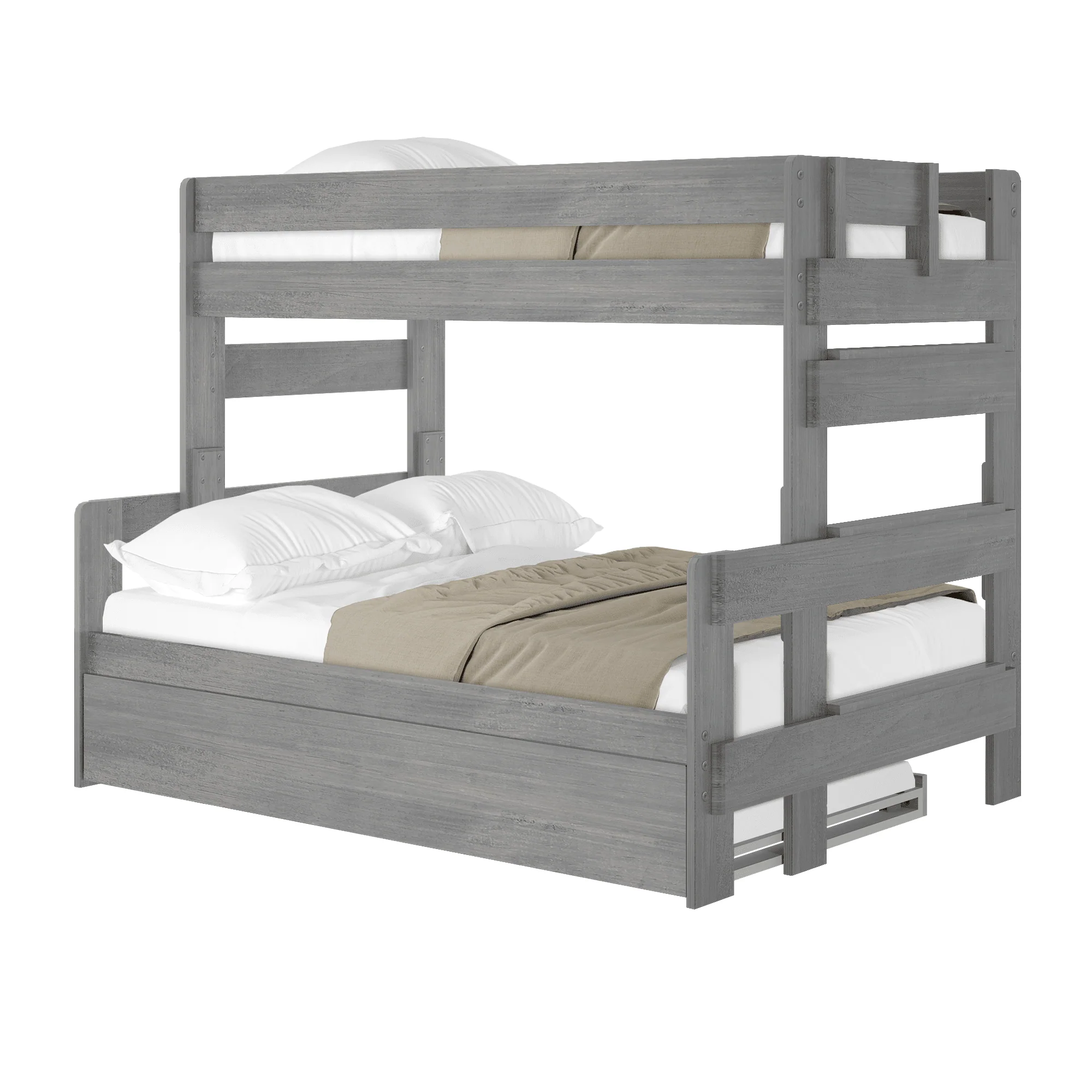 Rustic Twin over Full Bunk Bed + Trundle - Image 9