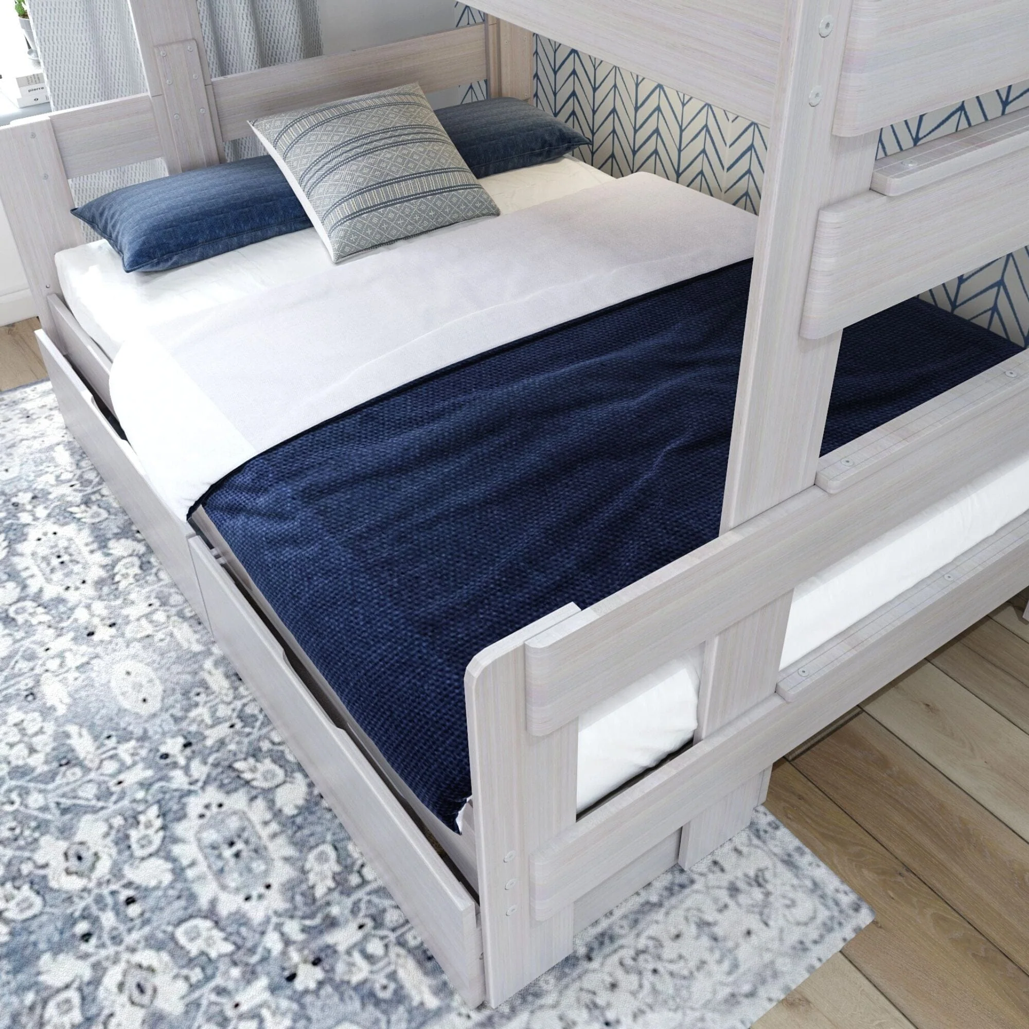 Rustic Twin over Full Bunk Bed + Underbed Storage - Image 3