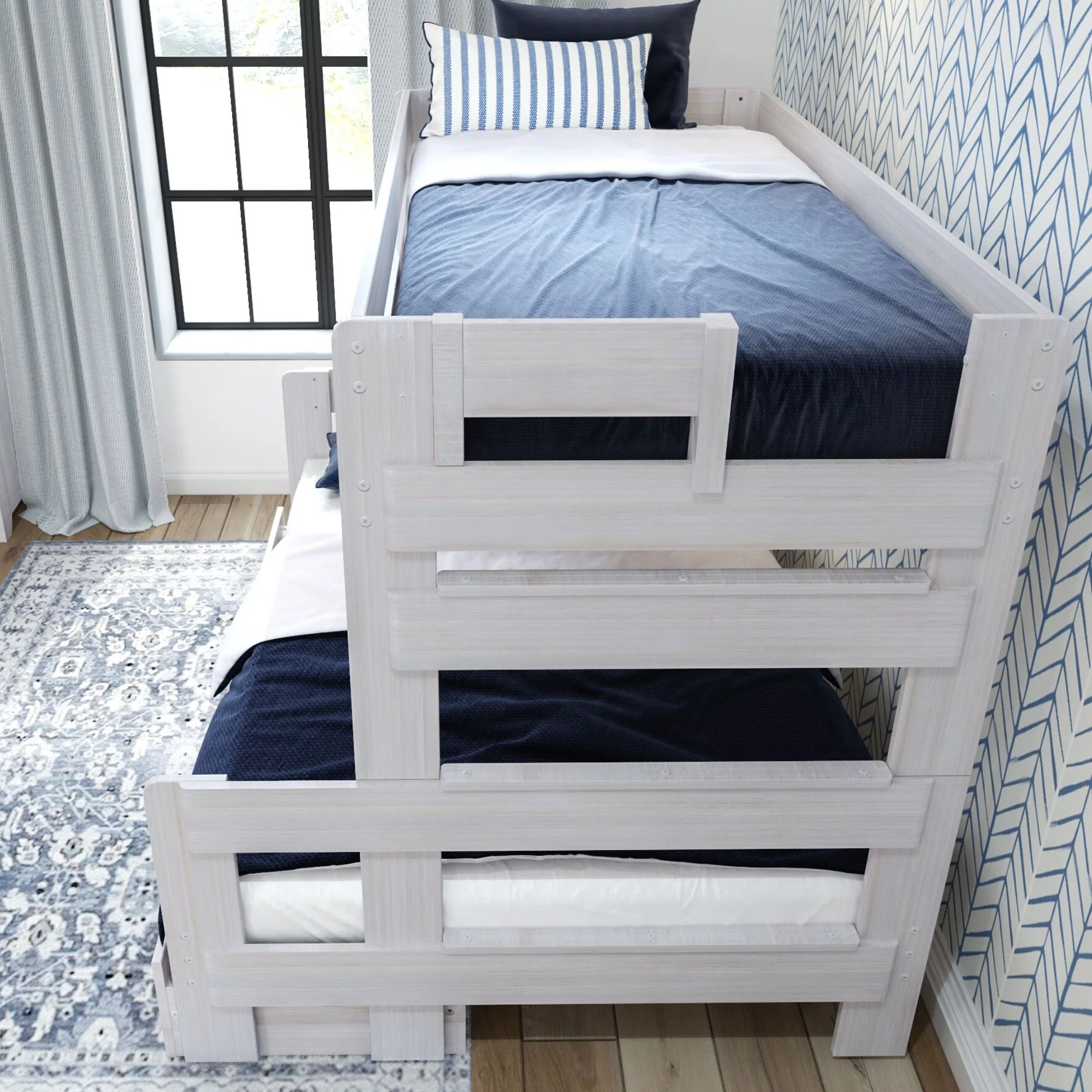 Rustic Twin over Full Bunk Bed + Underbed Storage - Image 4