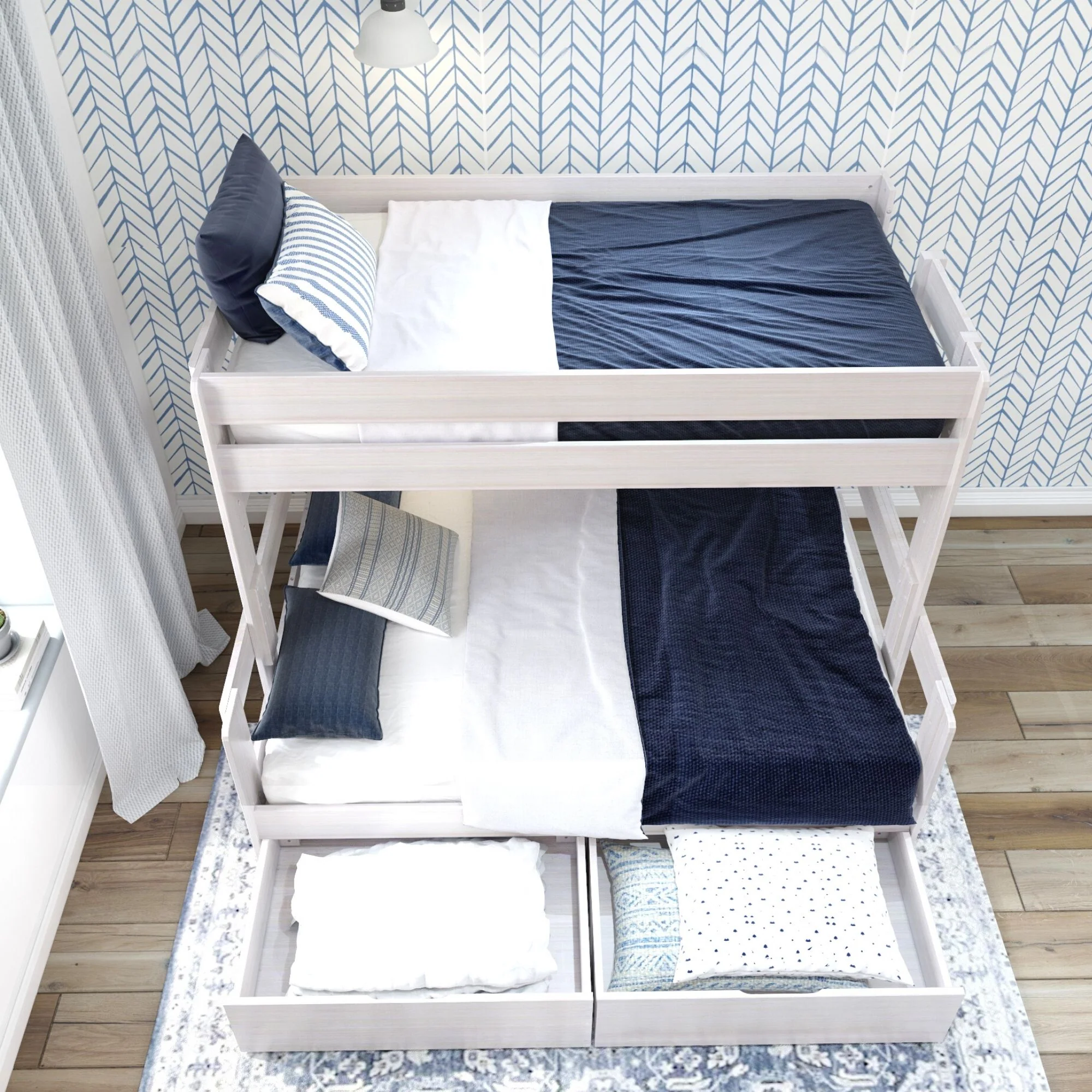 Rustic Twin over Full Bunk Bed + Underbed Storage - Image 5
