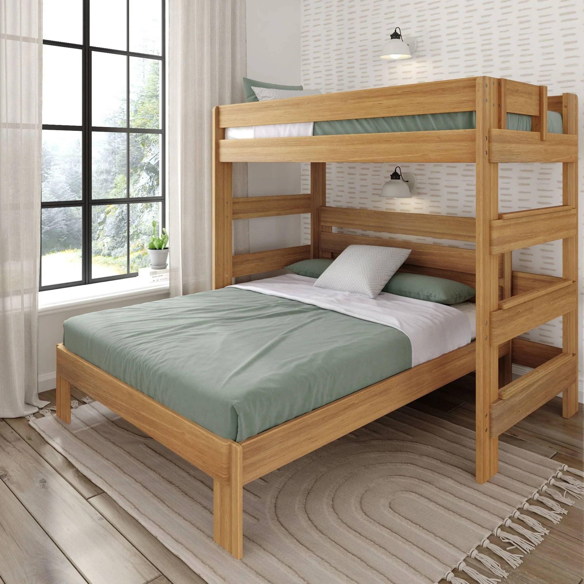 Rustic Twin/Queen L-Shaped Bunk Bed - Image 3