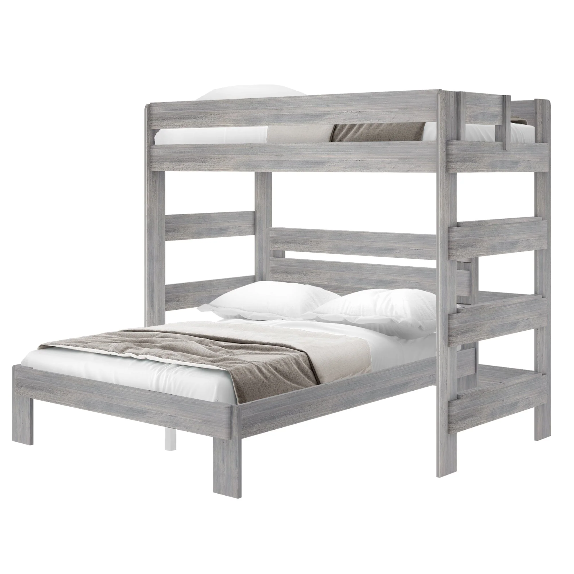 Rustic Twin/Queen L-Shaped Bunk Bed - Image 4