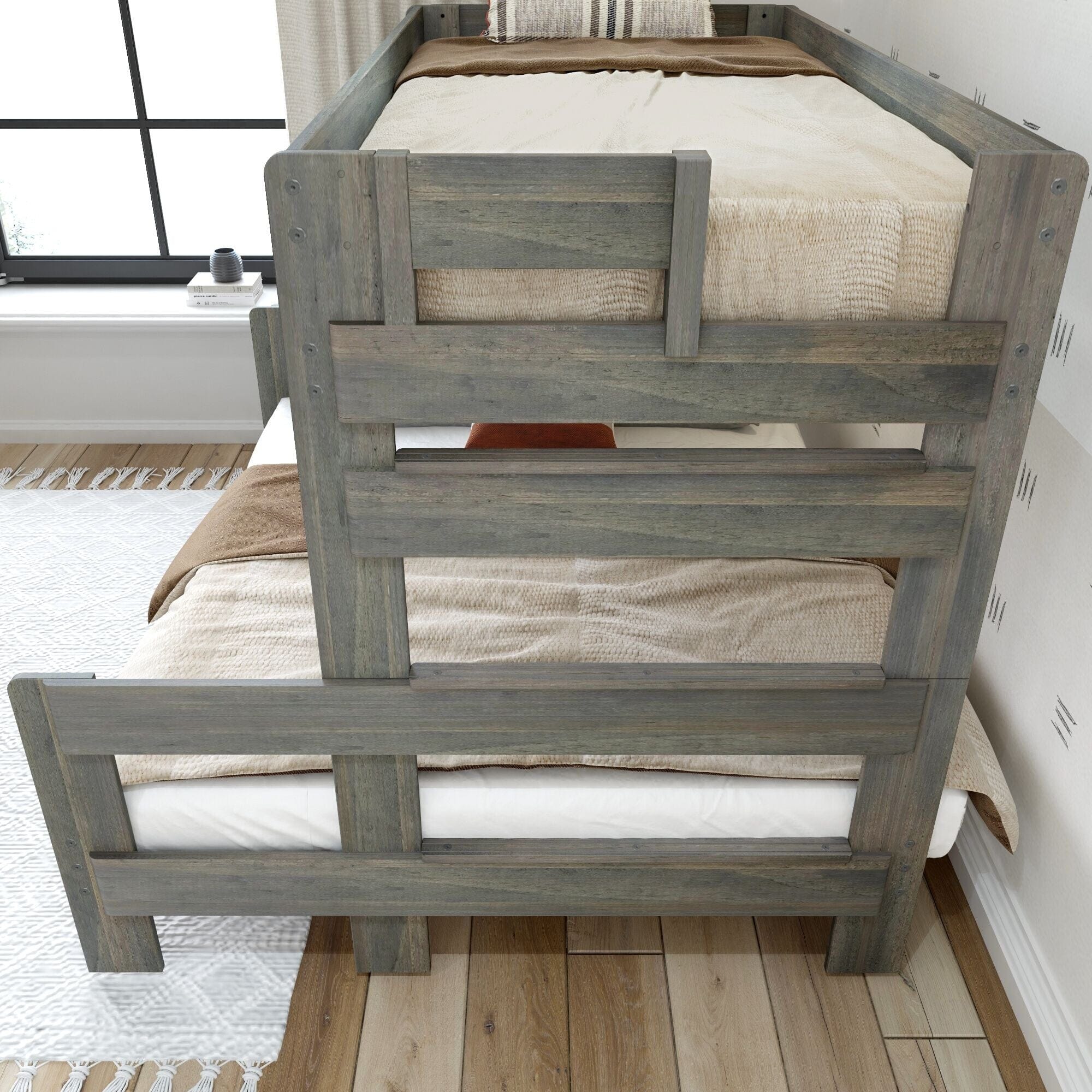 Rustic Twin XL over Queen Bunk Bed - Image 9