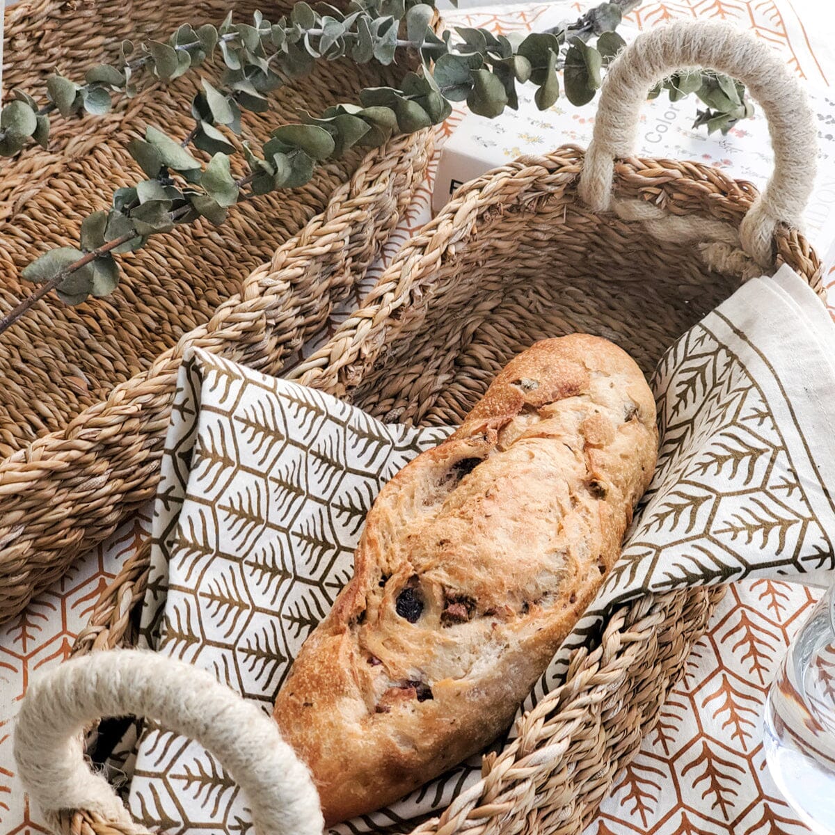 Savar Bread Basket with White Handle by KORISSA - Image 5