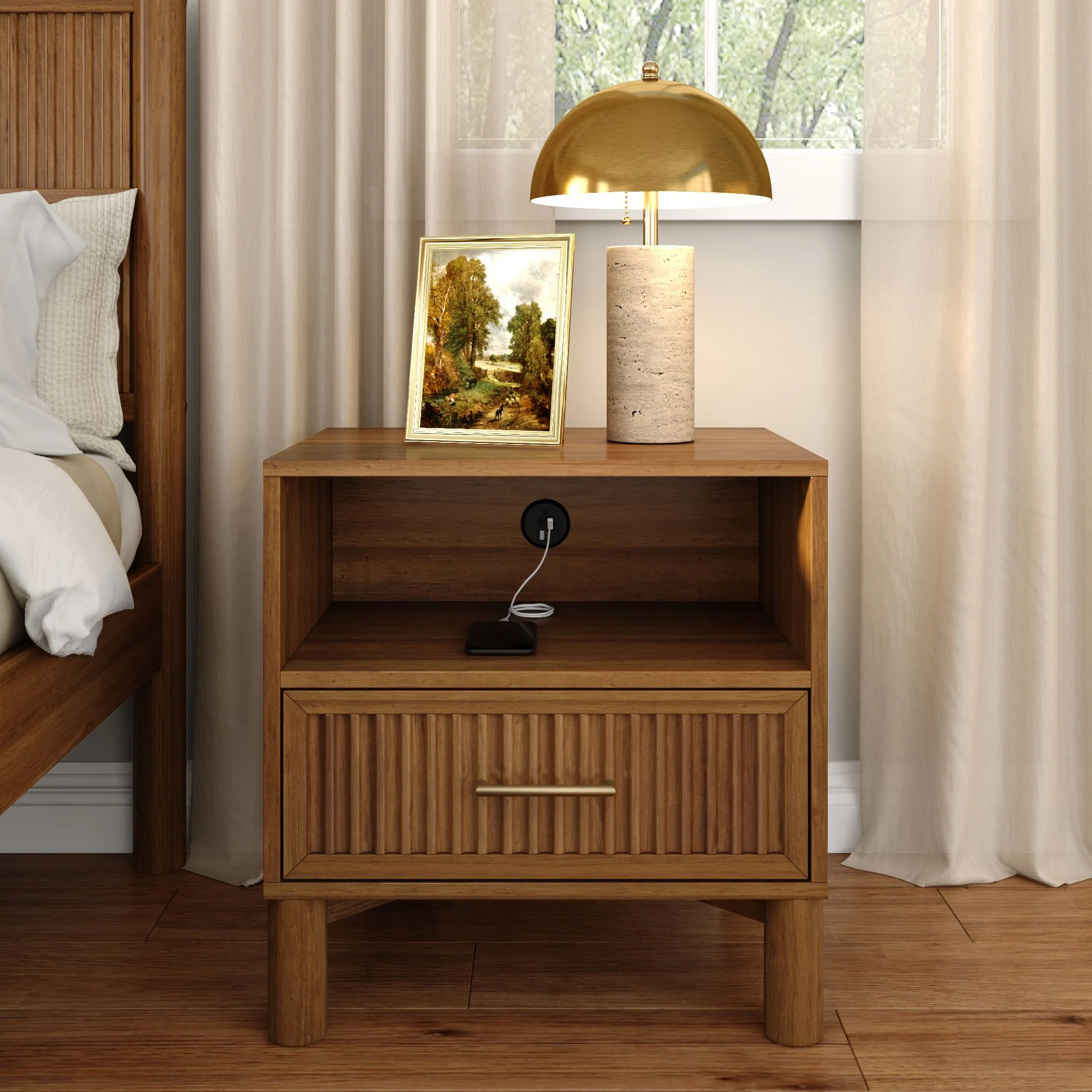 Sera Nightstand with Charging Station - Image 3