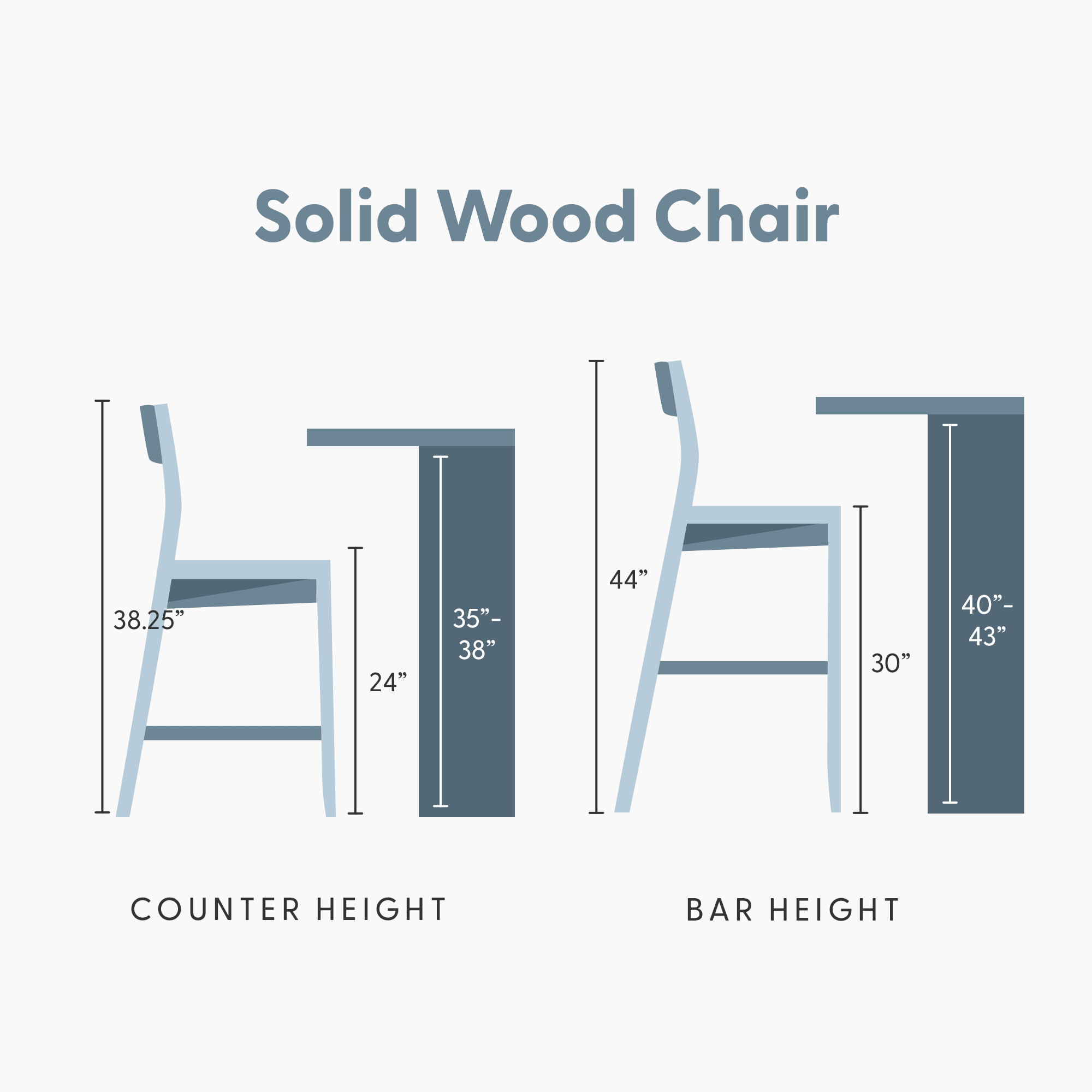 Solid Wood Bar Height Chair - 30" - Image 24