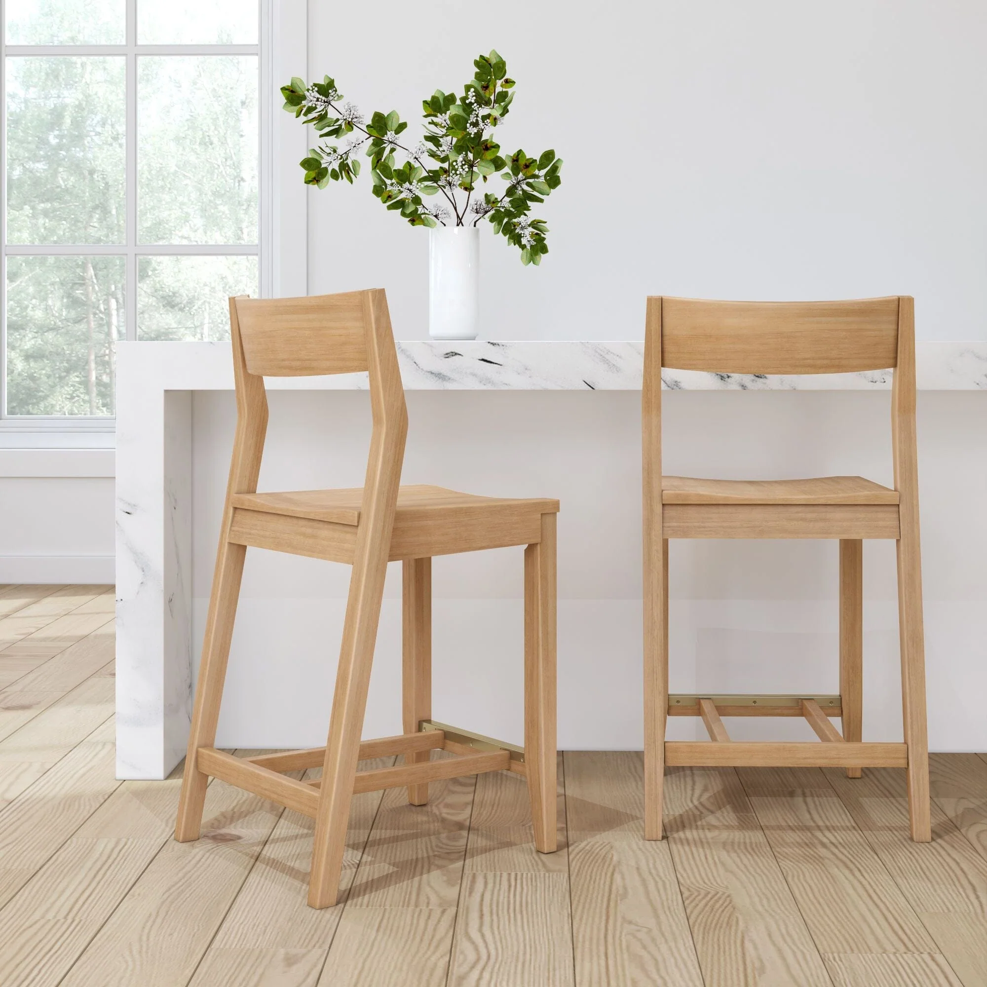 Solid Wood Counter Chair (Set of 2) - 24" - Image 5