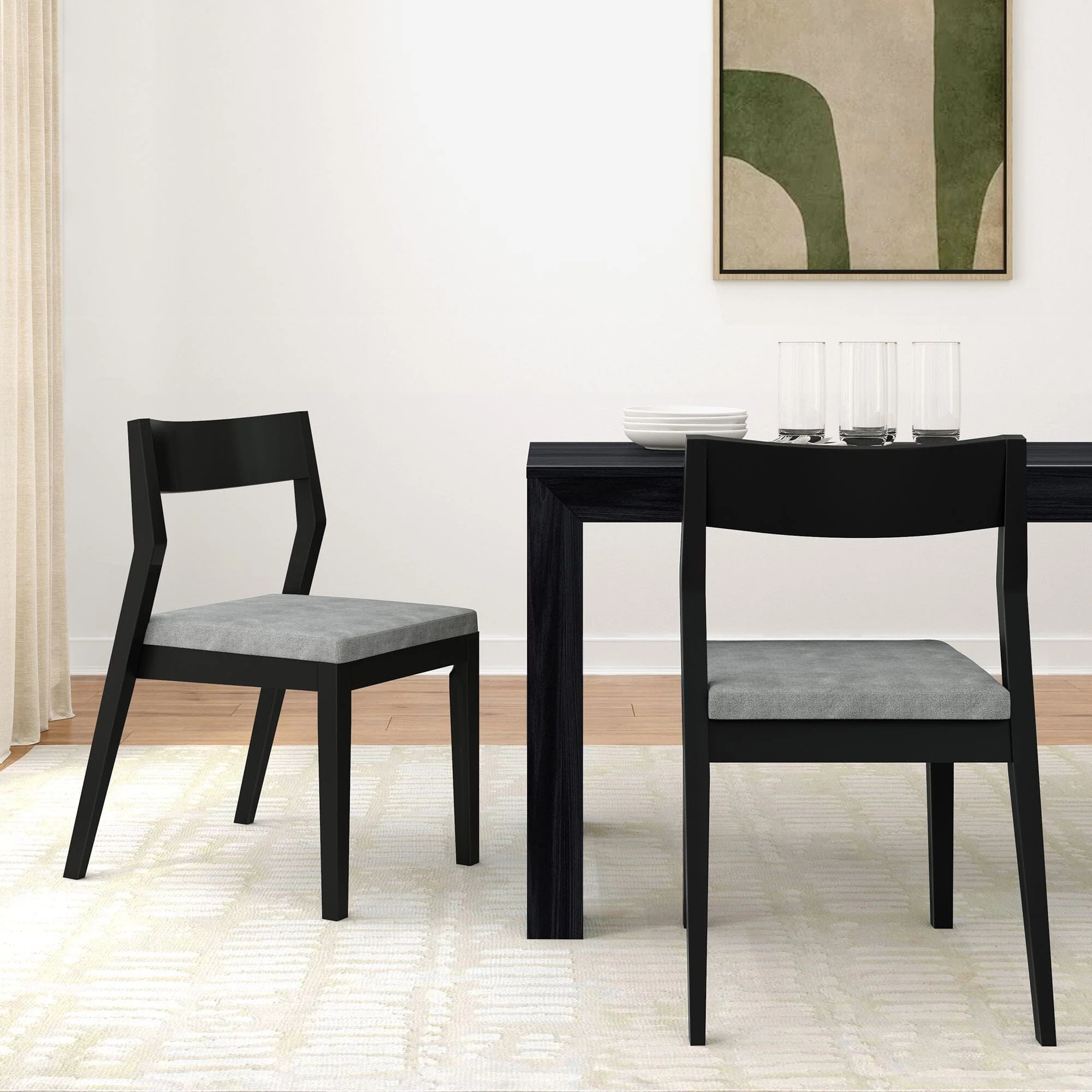 Solid Wood Upholstered Dining Chair - Image 40
